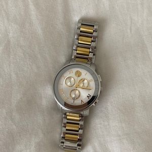 MOVADO BOLD two toned watch. Womens. Sterling silver two toned color way.